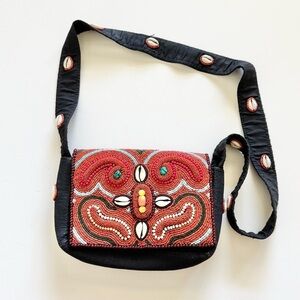 Vintage Handmade Beaded Women's Crossbody Bag
